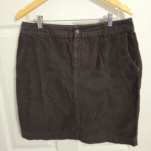 Eddie Bauer Dark Brown Corduroy Short Skirt Size 10